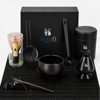 Ensemble de thé matcha artisanal Anji Newell, bol en céramique multicolores, fouet et accessoires avec boîte cadeau pour la cérémonie japonaise, la maison ou le café