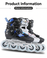 Patins à roulettes de vitesse professionnels pour l'extérieur, fabriqués en usine, avec cadre en fibre de carbone et roues en PU, pour le freestyle et le slalom.
