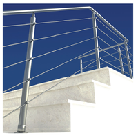 TAKA Garde-corps en acier inoxydable pour escaliers, balustrade en acier inoxydable pour escaliers, main courante en câble/tube, poteau de garde-corps