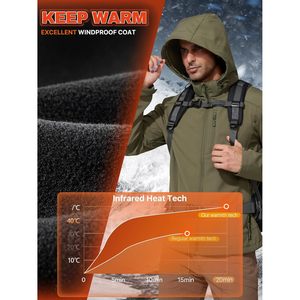 Chaqueta Softshell Ligera para Hombre, Forrada de Polar, con Capucha, Impermeable, para Senderismo y Actividades al Aire Libre - Product Image 3