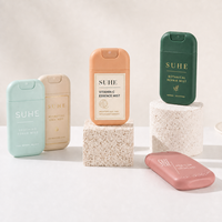 Flacon vaporisateur en plastique Soft Touch Fancy personnalisé Tiny Card Mist 20ml 30ml parfum avec carte de crédit Fine Mist