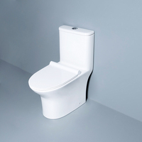 Toilettes en céramique émaillée blanche, outil de fermeture, plancher de toilette debout, lavage monobloc, toilettes