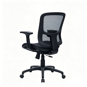 Chaise de bureau ergonomique en maille, pivotante et réglable, avec dossier mi-haut et accoudoirs - Product Image 3