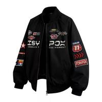 Ventes en gros ODM OEM de vestes bomber brodées, streetwear, vestes de course vintage surdimensionnées pour moto et voiture