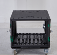 Flight case robuste en plastique PE 14U, rack de rangement 14RU pour mélangeur audio et haut-parleurs, boîte à outils personnalisable pour amplificateur et équipement de scène OEM