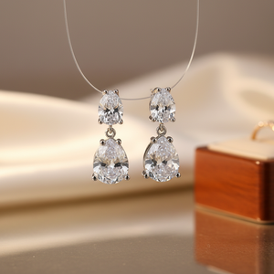Pear Shape Zircon Stone Shape <b>Stud</b> Earrings Jewelry Trendy Handmade Gold Plated 925 Sterling <b>Silver</b> Anniversary - Product Image 2
