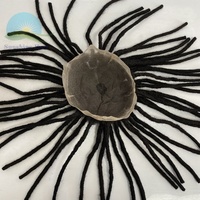 100 fait à la main mâle cheveux dreadlock naturel perruque indien noir hommes mâle postiche hommes toupet blanchi noeuds pleine dentelle dreadlock
