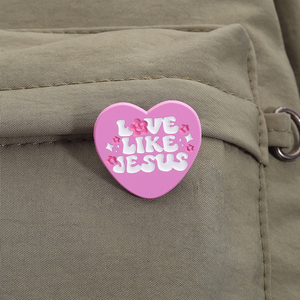 Cinta suka Yesus Enamel Pin Kristen iman hati bros kerah Lapel lencana perhiasan hadiah untuk teman dan orang dewasa - Product Image 3