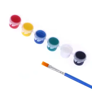  8PCS Assorted Colored Paint Cups Brushes Paint Color