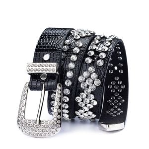 Cintura di Lusso con Strass GG da Uomo e da Donna con Diamanti e Strass Stile Western Glitter Firmata - Product Image 4