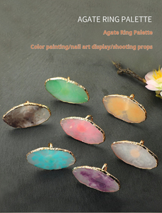 Présentoir à ongles en résine à bordure dorée, style anneau, pour la présentation de faux ongles à presser, support de démonstration, palette de peinture, outil de manucure - Product Image 6