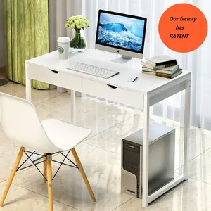 โต๊ะคอมพิวเตอร์ขายสีขาวขาโลหะ MFC คณะกรรมการใน Aspenwood สีปรับแล็ปท็อปคอมพิวเตอร์โต๊ะเตียงไม้เกม