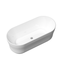 Baignoire d'angle autoportante moderne TONA Willie en acrylique pour adultes, avec drain durable blanc/noir brillant, idéale pour la relaxation – Meilleures ventes