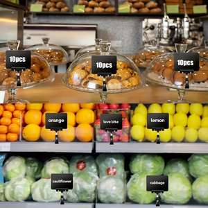 SIAETIUR Soportes de exhibición de pizarra de plástico de 15 piezas Abrazaderas plegables y duraderas giratorias y ajustables para notas y señalización - Product Image 5