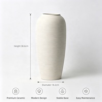 Vase en céramique YBH Home Decor à rayures horizontales pour centres de table, moderne, haut, pour mariage, écologique, logo personnalisé, vente en gros