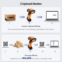 Escáner de Código de Barras Inalámbrico EV-B2100, Lector de Códigos de Barras 1D y 2D de Grado Industrial, Lector de Códigos QR USB PDF417 para IOS, Android, IPAD