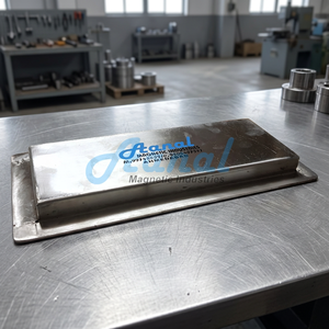 Séparateur magnétique suspendu robuste en acier inoxydable industriel pour trémie et chute, équipement de rejet des ferrailles - Product Image 5