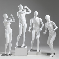 Maniquí Deportivo de Fibra de Vidrio, Modelo Masculino y Femenino de Cuerpo Completo, Color Blanco, para Exhibición en Vitrinas, Estilo Europeo