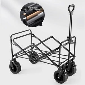 Chariot de camping à poignée réglable E-RIKE chariot de chariot pliable de plage pliable résistant avec roues larges - Product Image 5