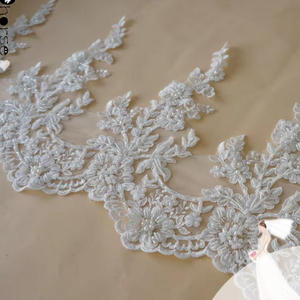 Quality White Exquisite <strong>Beaded</strong> Lace Bridal Wedding Lace <strong>Trim</strong> With Beading DH-BF1688 - Product Image 4