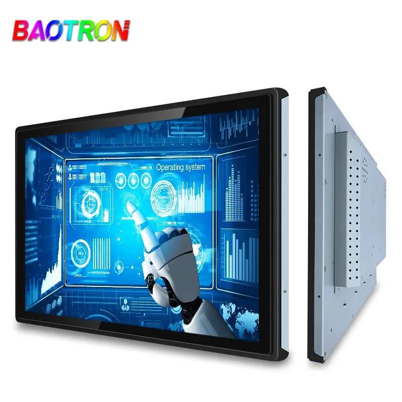 10/12/15/18/21 inch frame touch monitor flat screen industrial display capacitor waterproof and dustproof