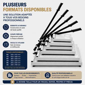 Massicot Papier A4 Manuel 12 Feuilles Coupe-Papier Guillotine Bureau Ecole Imprimerie Lame Acier Précision - Product Image 6
