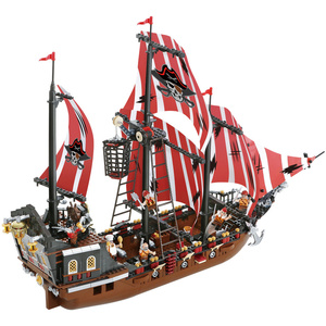 BARCO PIRATA EMPIRE EXPLORATION, Bloques de Construcción de Barco Pirata de Aventura Oceánica Retro, Juguete de Ensamblaje de Escena Náutica - Product Image 4