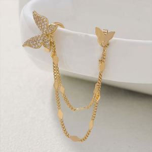 Boucles d'oreilles papillon de style européen et américain à succès pour femmes avec alliage de cuivre multi-éléments plaqué perle - Product Image 6