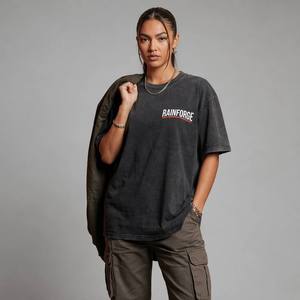 Camiseta Personalizada al por Mayor de Algodón Estilo Urbano Y2K Grunge con Estampado Gráfico, Corte Cuadrado, Hombros Caídos para Hombre - Product Image 2