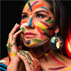 Ukiyo-E ต่างหูไม้ธรรมชาติ,ต่างหูรูปปลาโลมาวาฬคลื่นใหญ่พิมพ์สองด้านทำจากไม้ญี่ปุ่น - Product Image 6