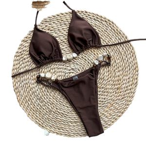 ชุดบิกินี่เอวสูงสำหรับผู้หญิงปี 2026 แบบเซ็กซี่ ประดับด้วยหิน พร้อมบราแบบ Bandeau ชุดว่ายน้ำสำหรับผู้หญิง - Product Image 1