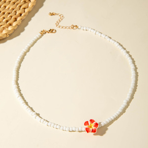 Collana con Fiori in Resina Stile Vacanza Estiva Europea e Americana, Collana Bohémien con Perline di Frangipani - Product Image 5