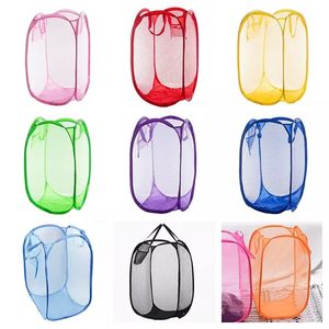 Cesto pieghevole in rete pieghevole colorato per uso domestico personalizza cesto <span class=keywords><strong>portabiancheria</strong></span> pieghevole <span class=keywords><strong>salvaspazio</strong></span> per vestiti - Product Image 5