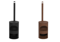 Cheminée de jardin à structure KD personnalisée avec porte en maille pour copeaux de bois et barbecue