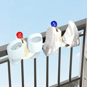 Porte-chaussures mural sans perçage, à accrocher sur la porte, rectangulaire, en plastique PP, avec crochets de rangement pour chaussures de sport, organisateur multifonctionnel pour salle de bain - Product Image 3