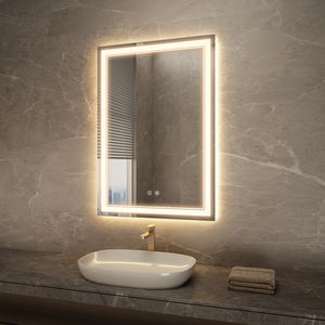 Miroir de salle de bain LED rectangulaire sans cadre de qualité supérieure avec verre trempé rétro-éclairé et lumière variable - Product Image 5