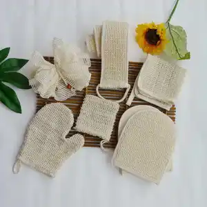 Bán buôn bông sisal Khăn Tắm Massage cơ thể tẩy tế bào chết sisal khăn tắm hai mặt tắm khăn tắm