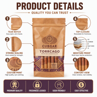 Sacs d'emballage de tabac personnalisés en gros avec fenêtre transparente, scellés sur 3 côtés, de haute qualité, avec votre logo imprimé
