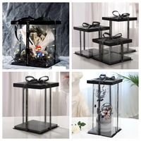 Großhandel verbreiterte und verdickte transparente Geburtstags torte Box Geburtstags torte Dekoration liefert dekorative Accessoires