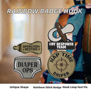 Wholesale Embroidered Fabric and PVC Material Patches with <b>Hook</b> and Loop Closure for Hats and Bags to Prevent Anxiety - Product Image 2