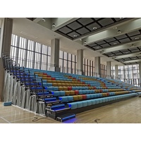 Système de gradins télescopiques électriques avec éclairage LED, gradins rétractables pour gymnase intérieur, bancs personnalisables en taille et couleur, gradins de stade