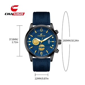 CHAXIGO 7281-220 Nuovo <span class=keywords><strong>Orologio</strong></span> da <span class=keywords><strong>Uomo</strong></span> Stile Business con <span class=keywords><strong>Cinturino</strong></span> in <span class=keywords><strong>Pelle</strong></span>, Multifunzione, Lancette Luminose, Calendario, <span class=keywords><strong>Orologio</strong></span> al Quarzo per <span class=keywords><strong>Uomo</strong></span> - Product Image 6