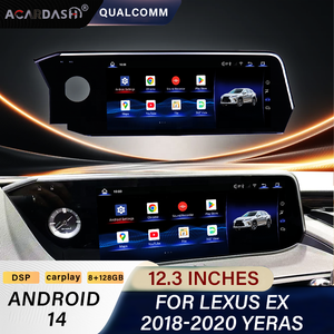 เครื่องเล่นดีวีดีในรถยนต์ วิทยุติดรถยนต์ หน้าจอ 12.3 นิ้ว Qualcomm Snapdragon Android 14 รองรับ Carplay ระบบนำทางมัลติมีเดีย สำหรับ Lexus <span class=keywords><strong>ES</strong></span> ปี 2018-2020 - Product Image 1