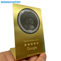 Google Review métallique personnalisé, présentoir NFC, support de table intelligent pour menu de restaurant