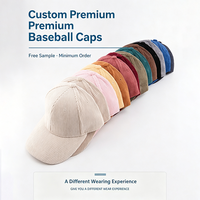 Casquette de baseball en velours côtelé personnalisée pour homme, ajustable, vierge, avec logo brodé, casquette de sport