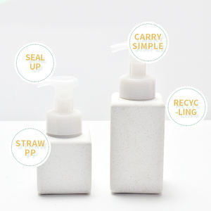 Fournitures d'hôtel 400ml 250ml shampoing lavage du visage mousse pompe bouteille compostable bouteille de <span class=keywords><strong>paille</strong></span> de blé - Product Image 4
