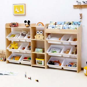 Estante de Almacenamiento de Juguetes para Niños, Estilo Simple, Madera Maciza, Multi-nivel, No Plegable, Hecho en China - Product Image 2