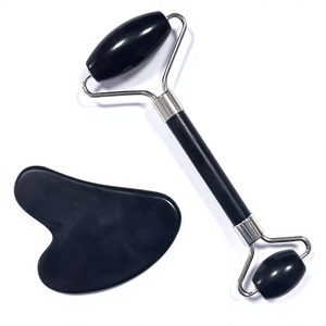 Natural Black Xiuyan <b>Jade</b> Guasha Board and Face <b>Roller</b> Massage for Facial Skin Care - Product Image 5