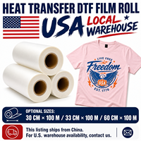Film DTF PET instantané résistant aux hautes températures, chaud et froid, en rouleau de 30 cm et 60 cm, pour impression textile