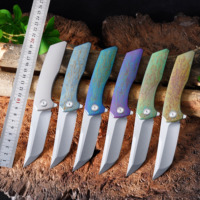 GT-T0075 Titanlegierung Oxidiertes Klappmesser VG-10 Keramikkugellager Taschenmesser Hochwertige Sammlermesser